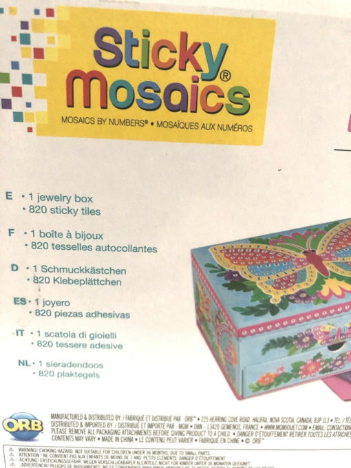 Sticky Mosaics Butterfly Jewelry Box