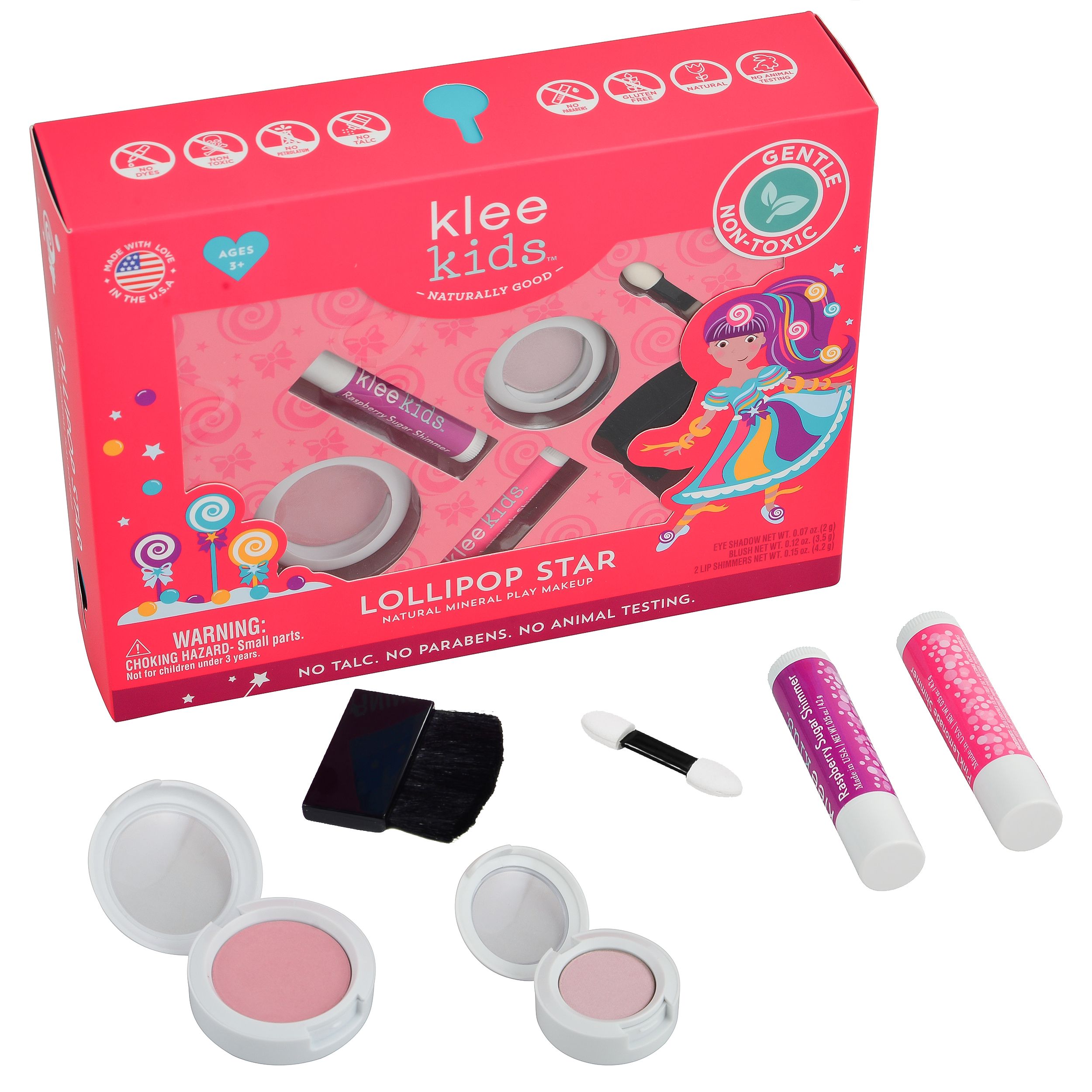 LOLLIPOP STAR - KLEE KIDS NATURAL PRESSED POWDER MINERAL PLAY MAKEUP SET