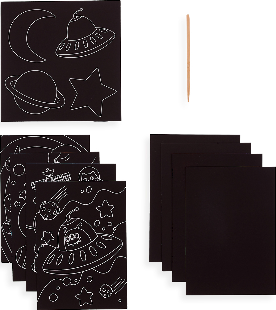 Space Explorer Scratch And Scribble Scratch Art Kit