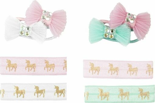 Pink Unicorn Hair Ties Bows, 2 For 1!