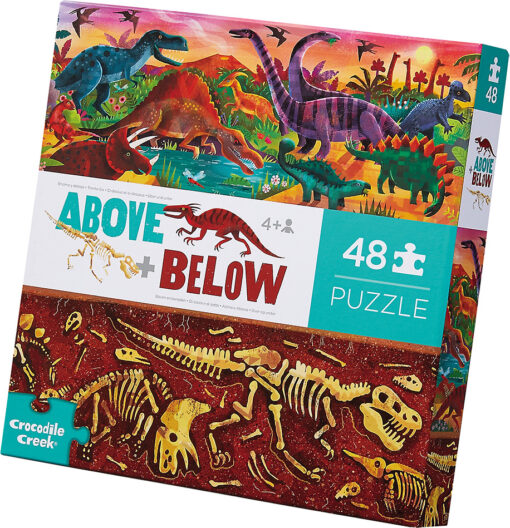 Above + Below Floor Puzzle - Dinosaur World 48 pc
