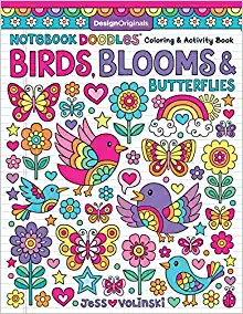BIRDS,BLOOMS,BUTTERFLIES DOODLE