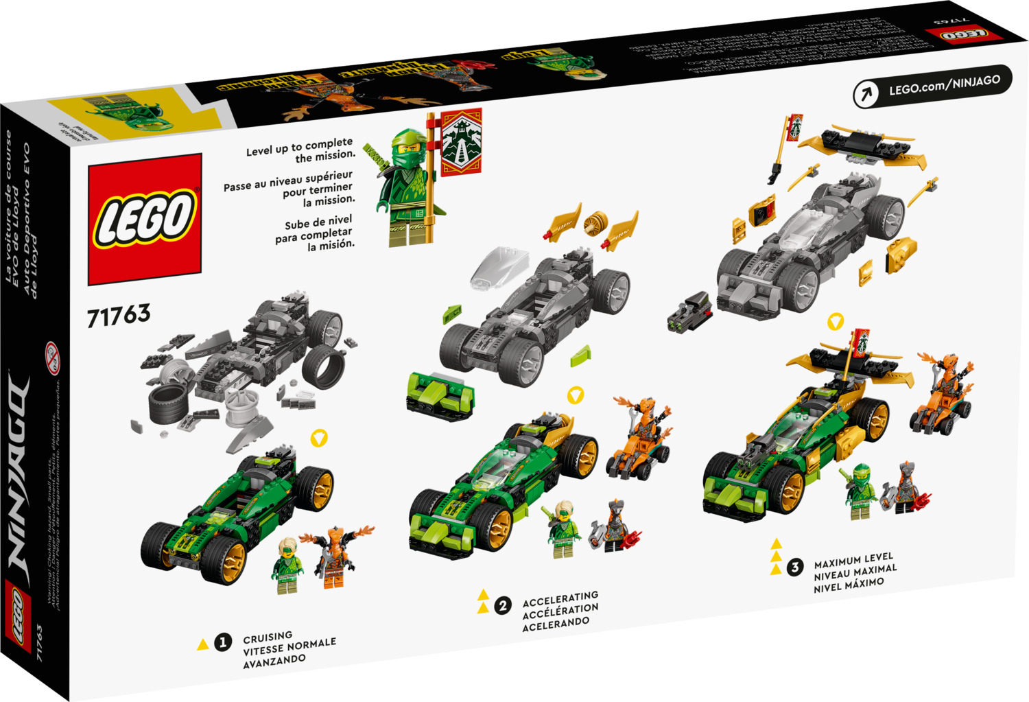 LEGO NINJAGO Lloyd's Race Car EVO, 71763 Toys for Kids 6 Plus Years Old  with Quad Bike, Cobra & Python Snake Figures, Collectible Mission Banner Set