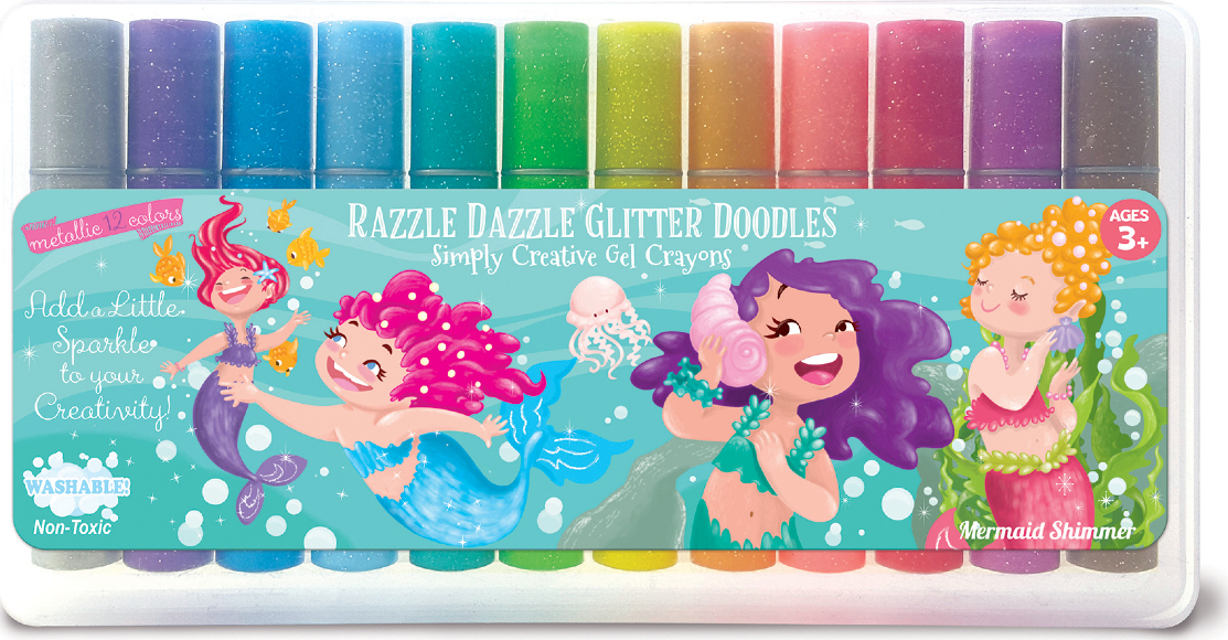 GLITTER GEL CRAYONS MERMAID The Children's Gift Shop