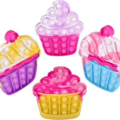 Glitter Cupcake Bubble Popper 6.4" (assortment - sold individually)