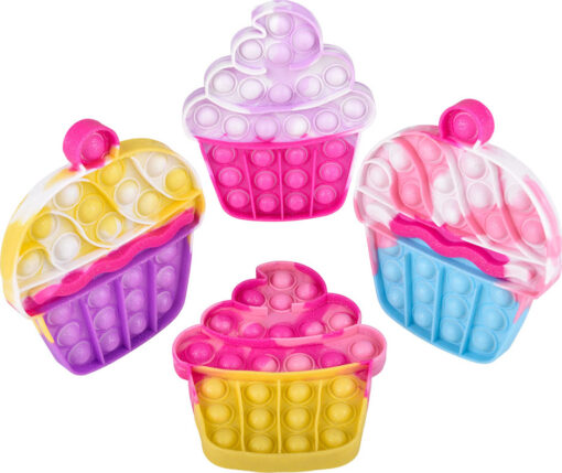 Glitter Cupcake Bubble Popper 6.4" (assortment - sold individually)