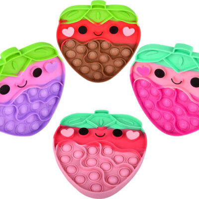 Glitter Strawberry Bubble Popper 6.25" (assortment - sold individually)