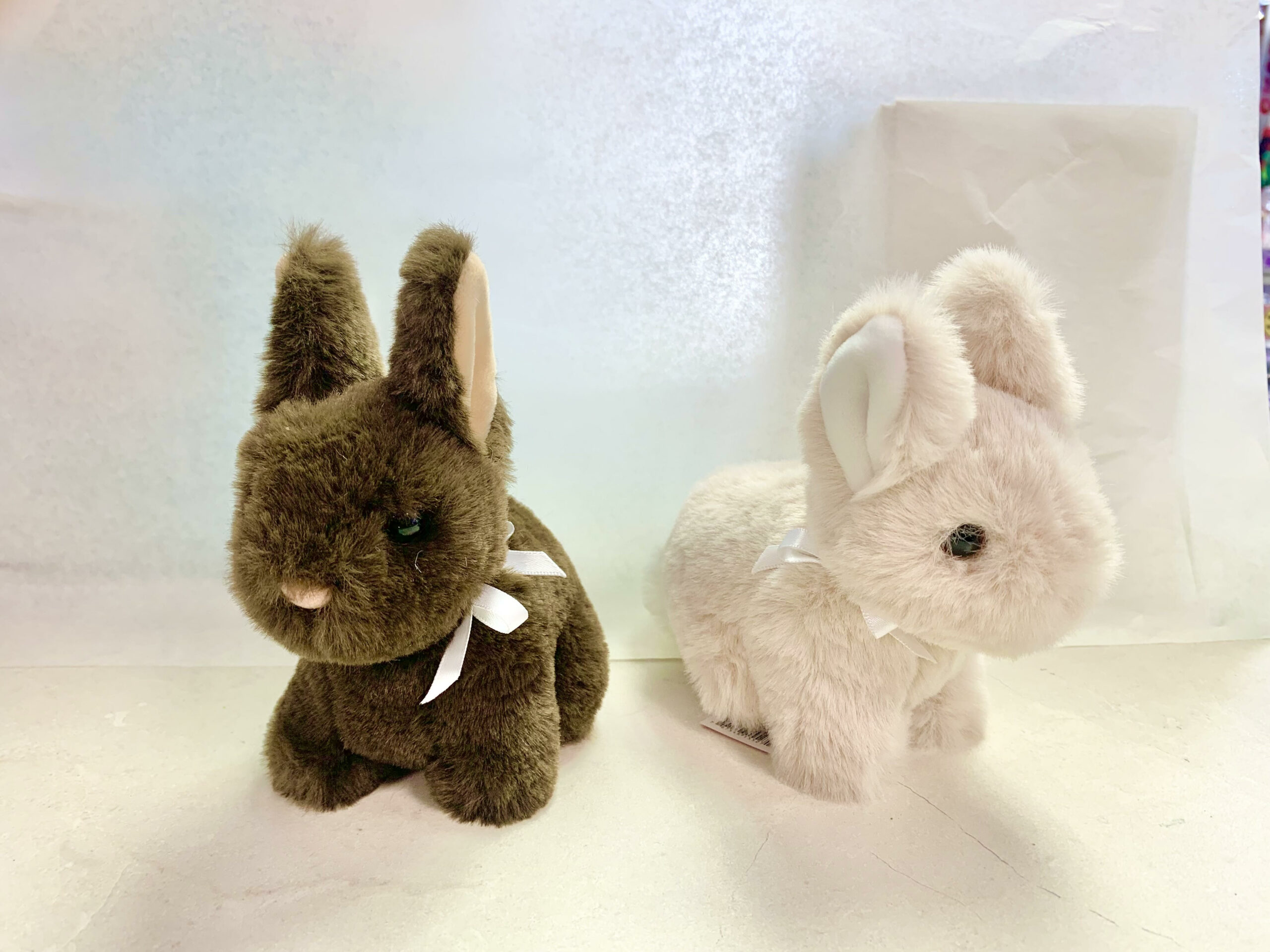 SITTING BUNNY 6.5"-CHOC & CREAM