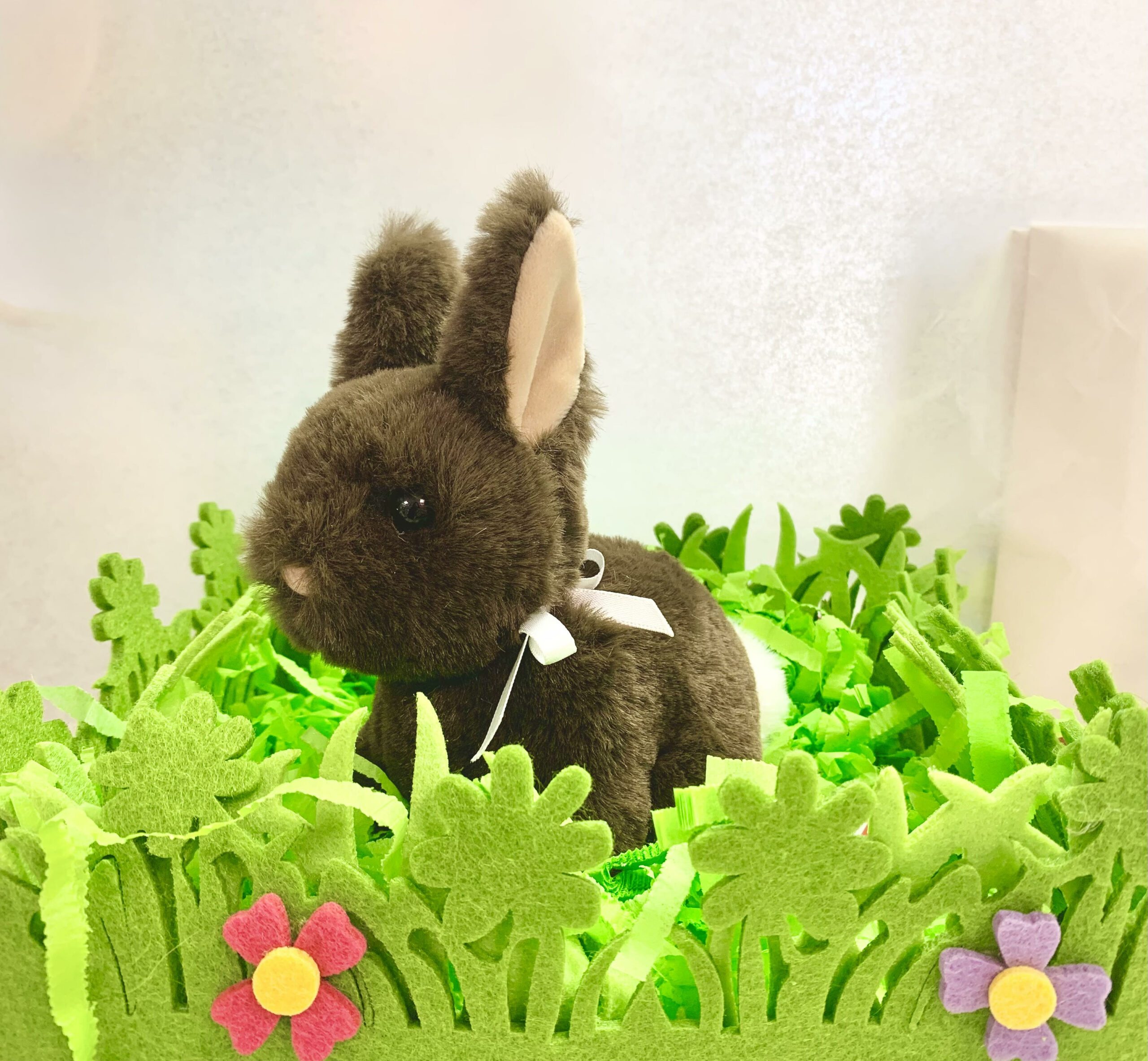 SITTING BUNNY 6.5"-CHOC & CREAM - Image 2