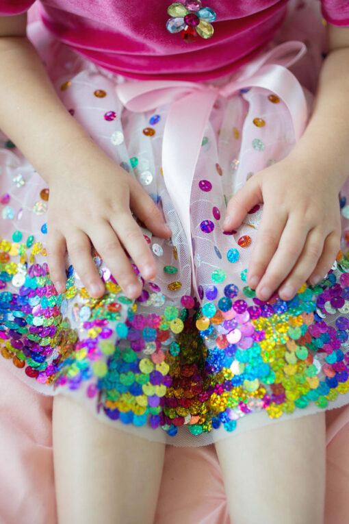 Pink Party Fun Sequin Skirt (Size 7-8)