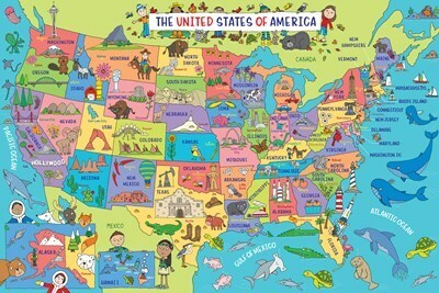 USA MAP KIDS’ FLOOR PUZZLE-48PC – The Children's Gift Shop