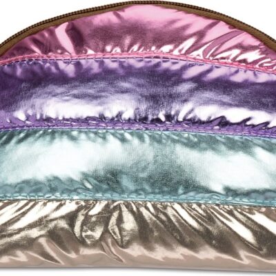 Icy Color Block Puffer Oval Cosmetic Bag