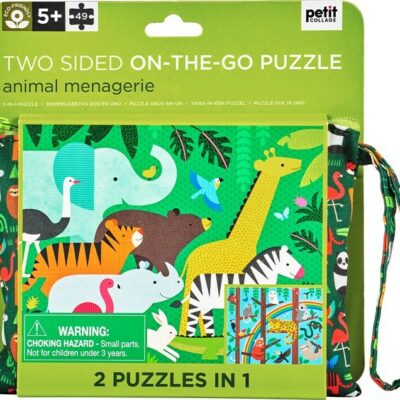 Two-sided On-the-Go Puzzle- Animal Menagerie