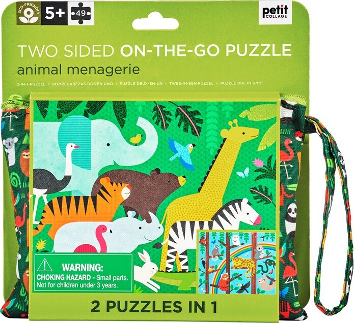 Two-sided On-the-Go Puzzle- Animal Menagerie