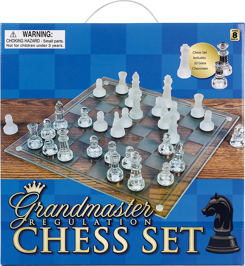 14" Glass Chess Set