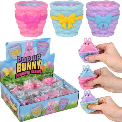 Squeezy Pop Up Bunny In Easter Basket 3"