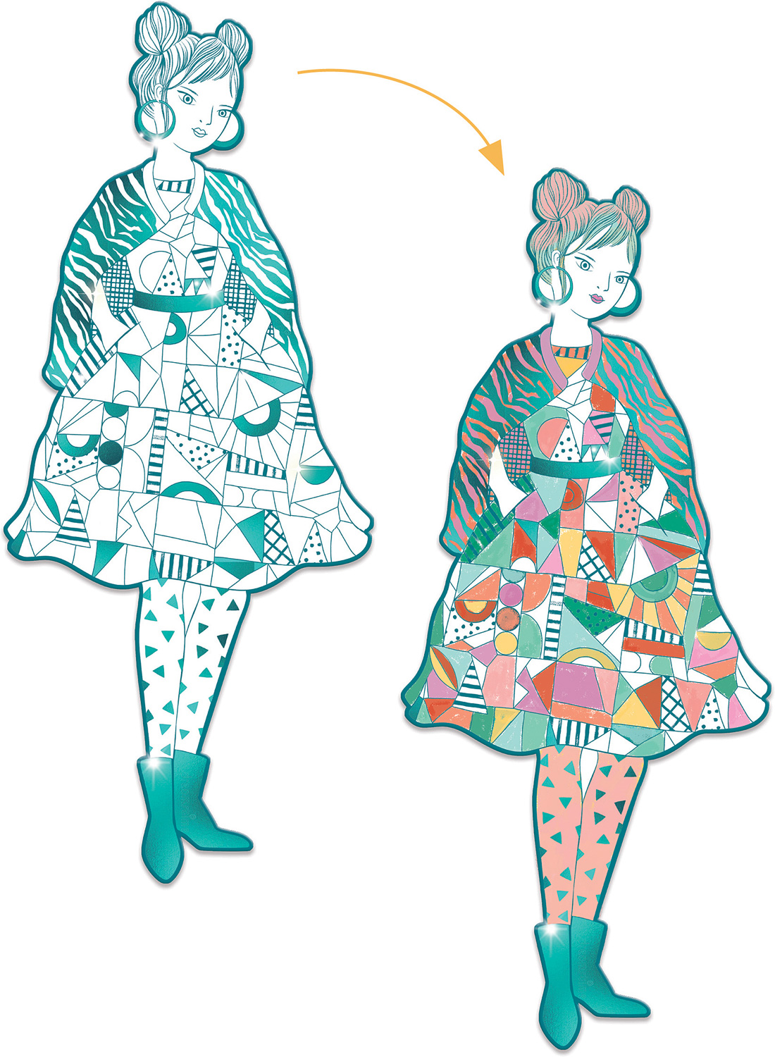 Les Demoiselles Fashion Colouring Paper Dolls (assorted)