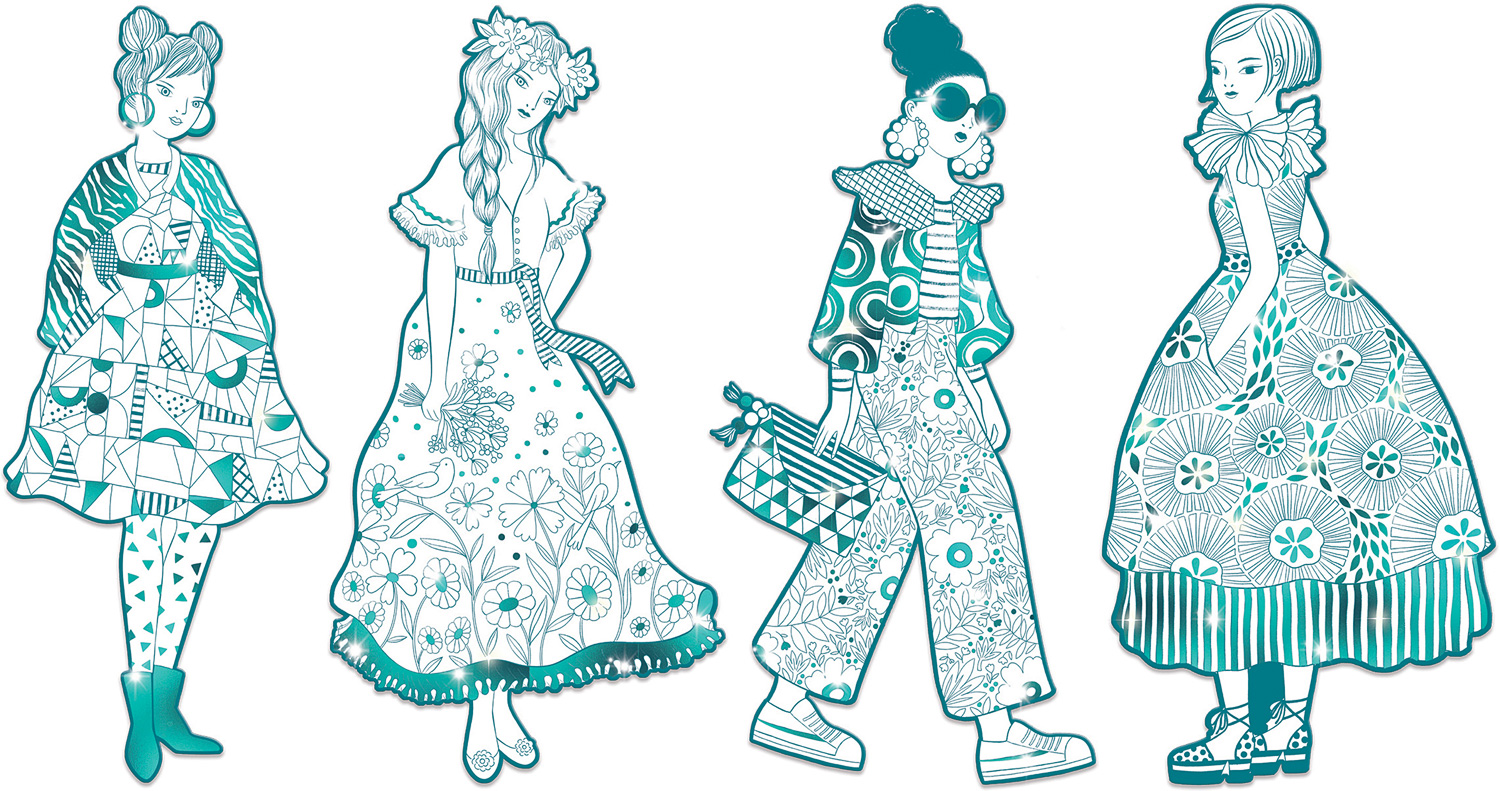 Les Demoiselles Fashion Colouring Paper Dolls (assorted)