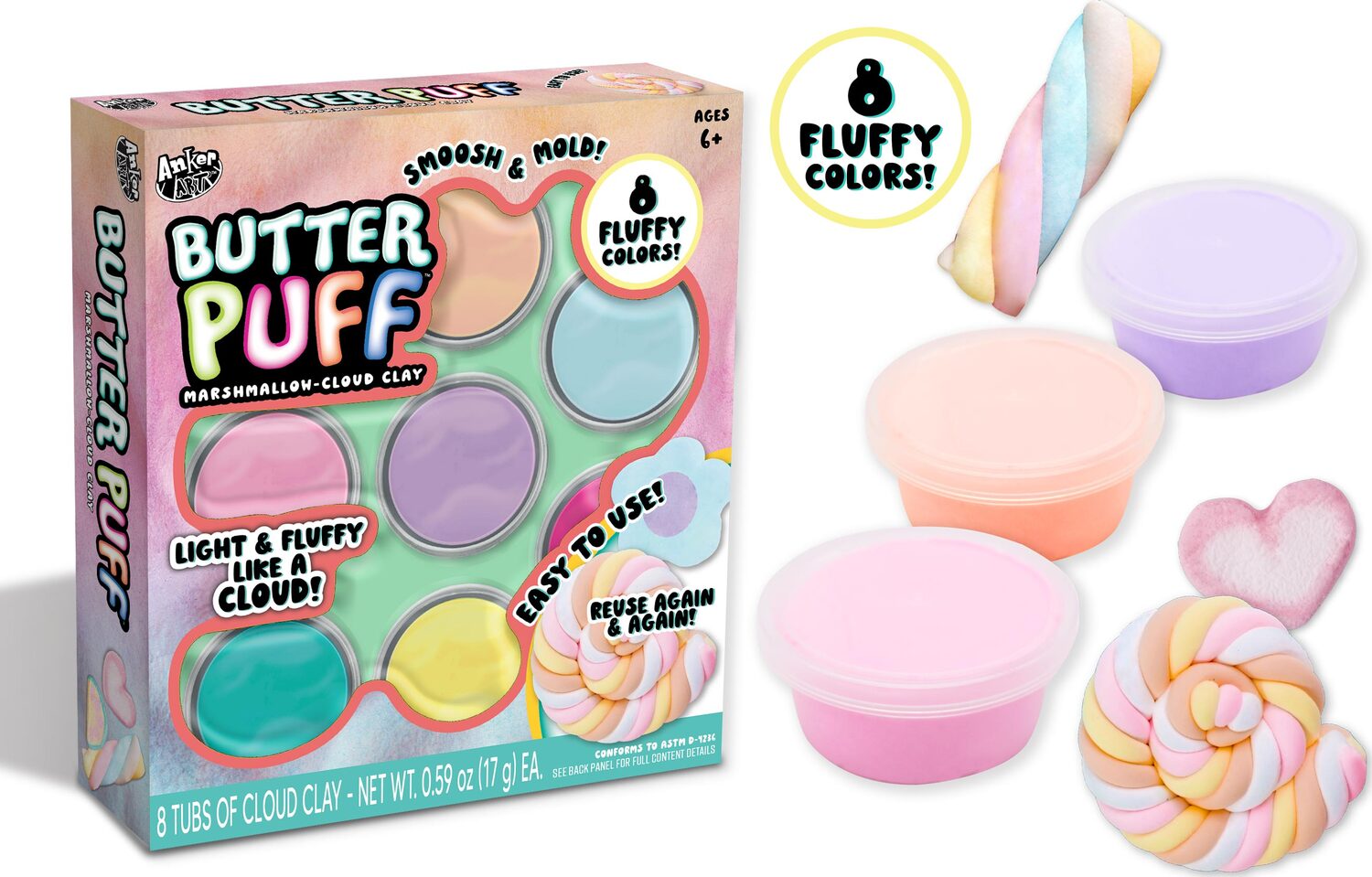 Butter Puff Marshmallow Cloud Clay 8pc Kit
