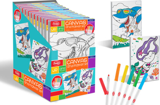 Jr Artist Canvas and Paint Set - Shark/Mermaid