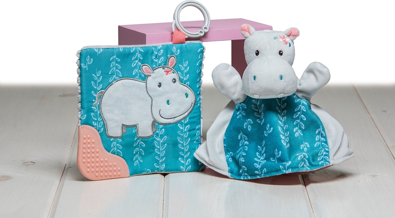 Jewel Hippo Lovey Puppet - 9"
