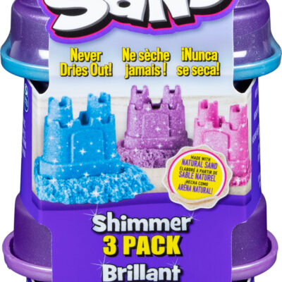 Kinetic Sand, Shimmer Sand 3 Pack with Molds and 12oz of