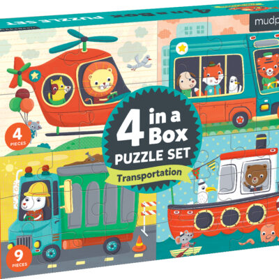 Transportation 4-in-a-Box Puzzle Set