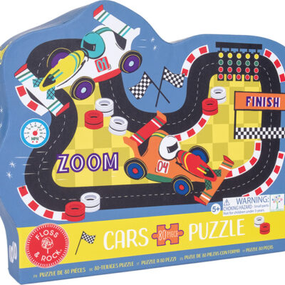 Cars 80pc "Race Track" Shaped Jigsaw with Shaped Box