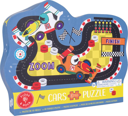 Cars 80pc "Race Track" Shaped Jigsaw with Shaped Box