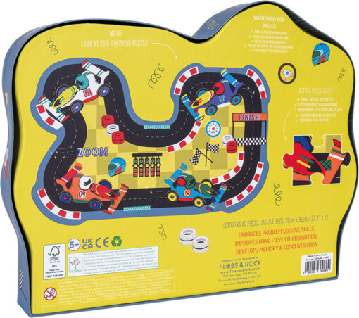 Cars 80pc "Race Track" Shaped Jigsaw with Shaped Box