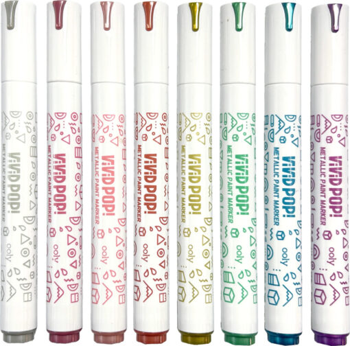 Vivid Pop! Water Based Paint Markers - Metallic - Set of 8