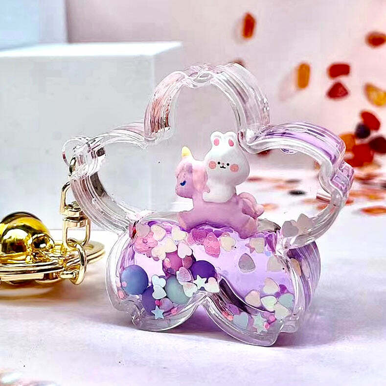 Unicorn Bunny Flower Floaty Key Charm (assorted)