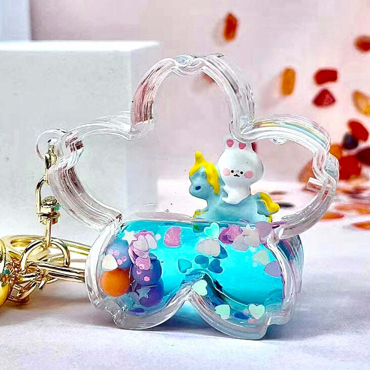 Unicorn Bunny Flower Floaty Key Charm (assorted)
