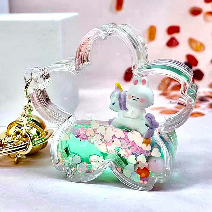 Unicorn Bunny Flower Floaty Key Charm (assorted)