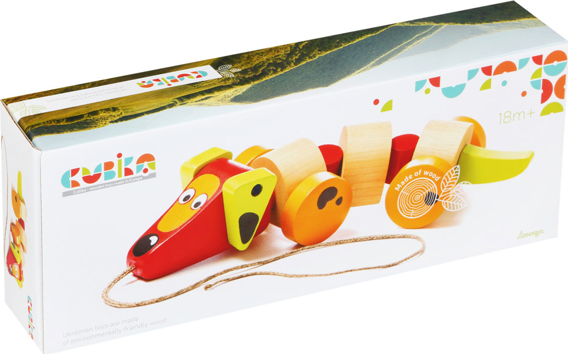 Cubika Wooden Walk Along Sausage Dog