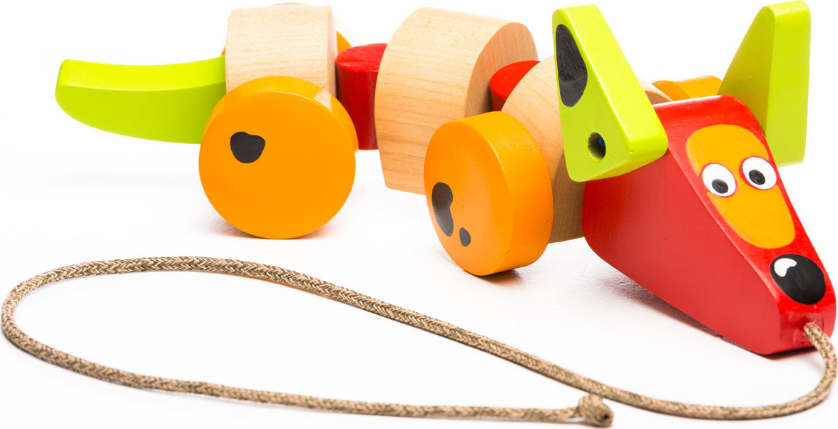 Cubika Wooden Walk Along Sausage Dog
