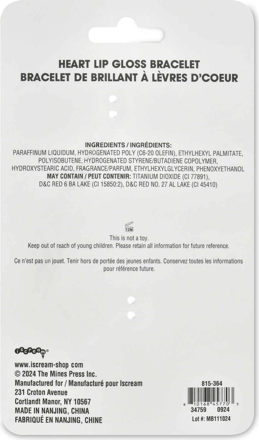 Heart Lip Gloss Bracelet