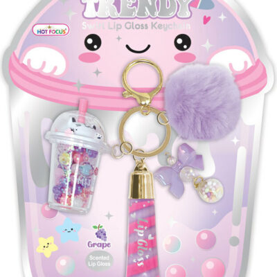 Trendy Lip Gloss with Keychain, Boba