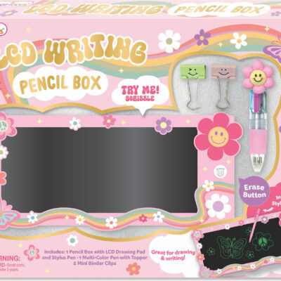 LCD Writing Board Pencil Box, Groovy Flower