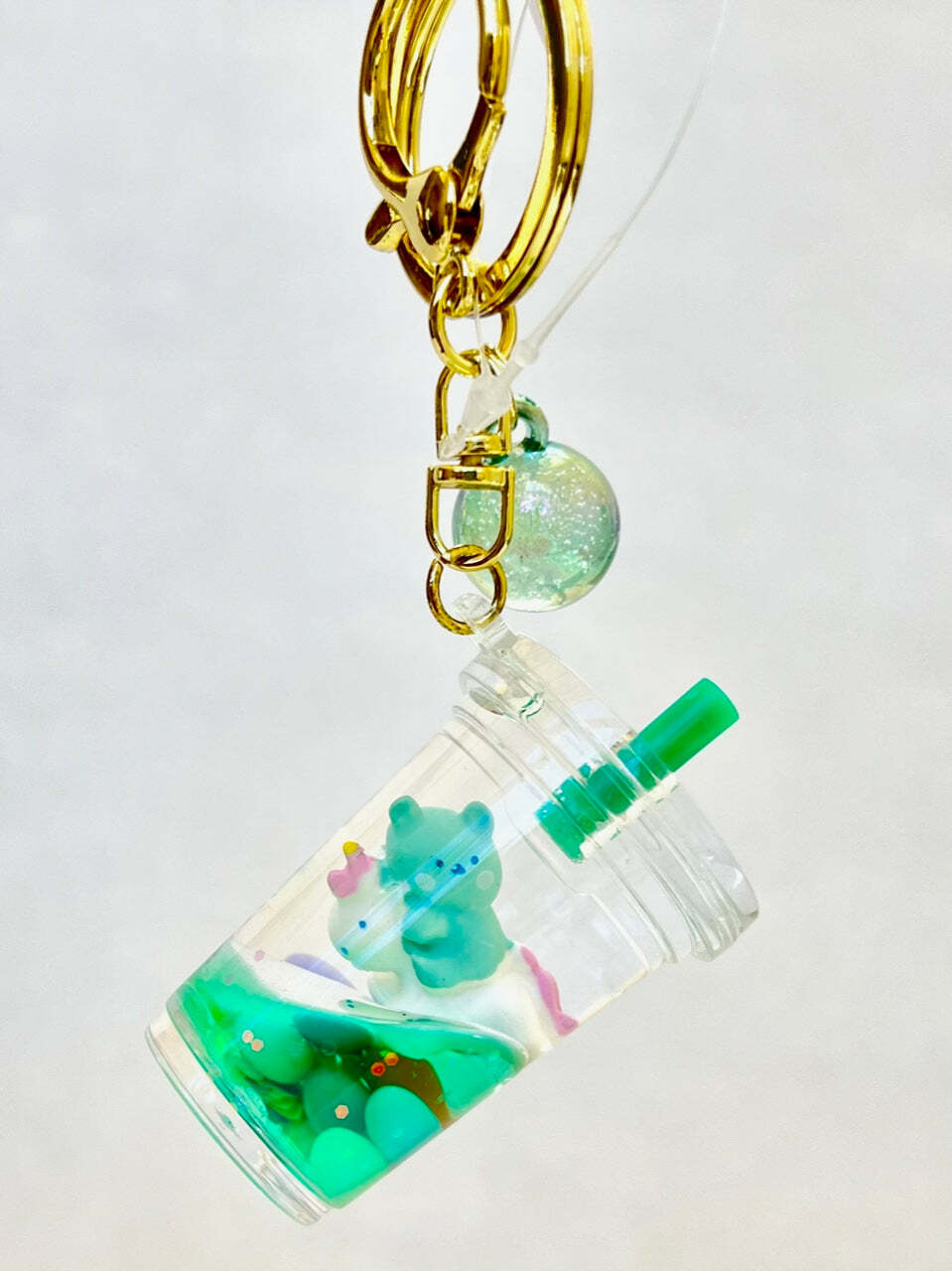 Unicorn Bear Boba Floaty Key Charm (assorted)