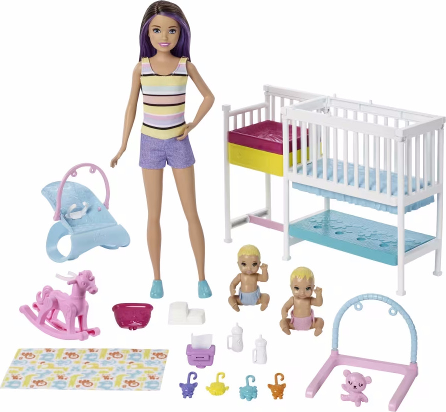 Barbie Skipper Babysitters Inc Nap ‘n' Nurture Nursery Dolls And Playset
