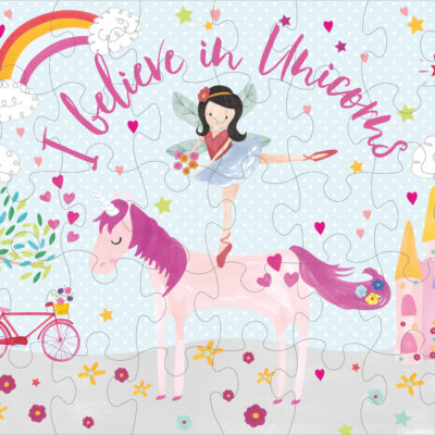 Fairy Unicorn 40pc Jigsaw Puzzle with Shaped Box