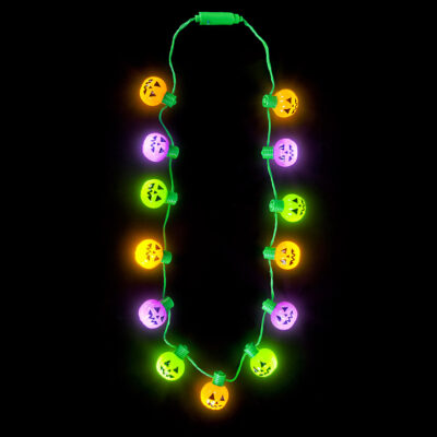 25" Light-up Assorted Color Jack-o-lantern Necklace