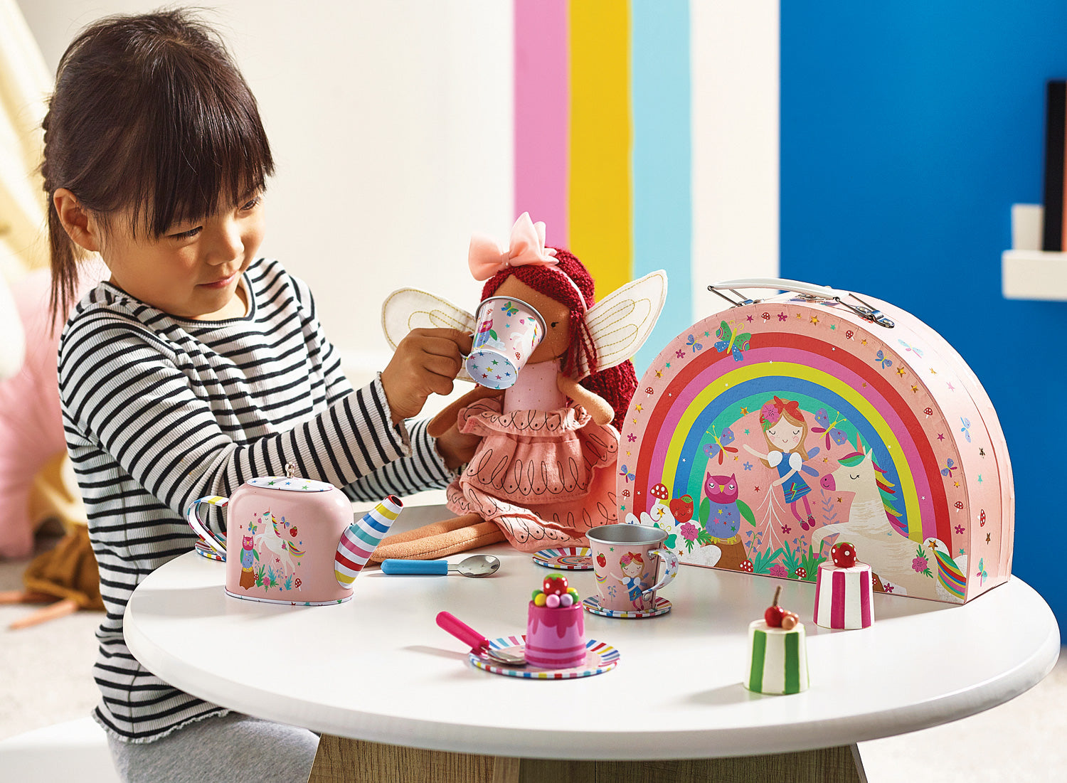 Rainbow Fairy 10 pc Tin Tea Set