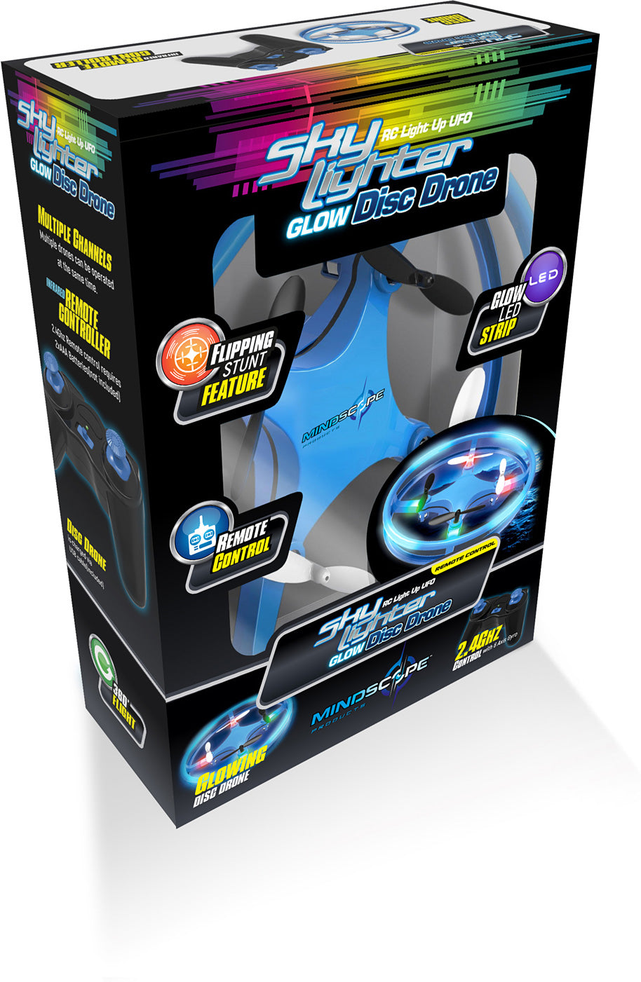 Sky Lighter Glow Disc Drone - RC Light Up UFO Blue